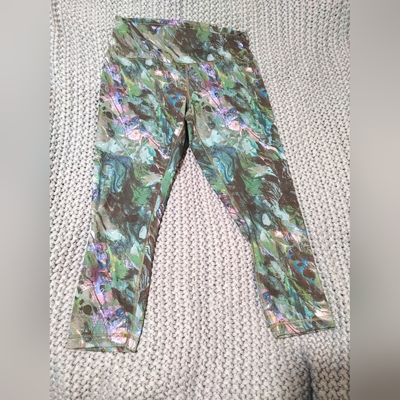 LuluLemon Watercolor Leggings size 12 - Picture 2 of 4